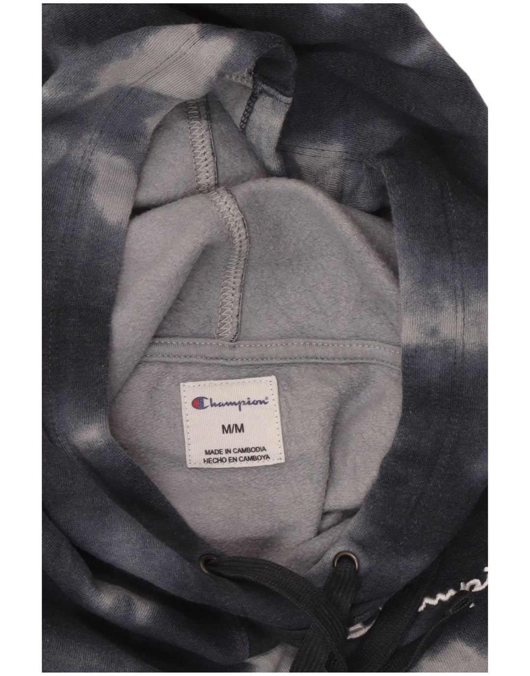 Damska bluza z kapturem Champion, UK 14, średnia czarna, bawełniana Tie Dye