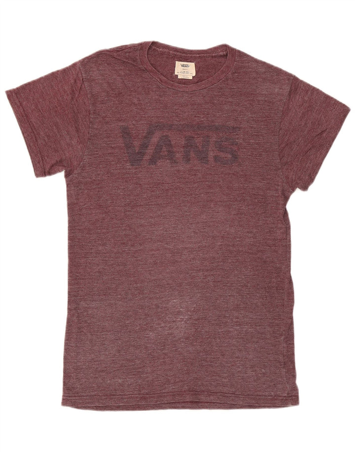 Męski T-shirt z grafiką Vans, mały, bordowy nakrapiany