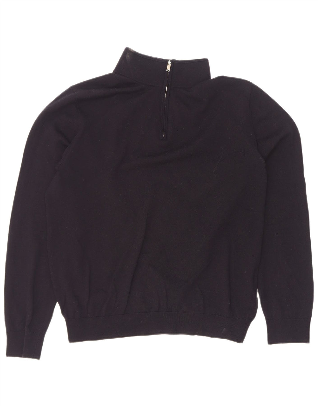 Męski sweter zapinany na zamek Reiss XL, czarna wełna