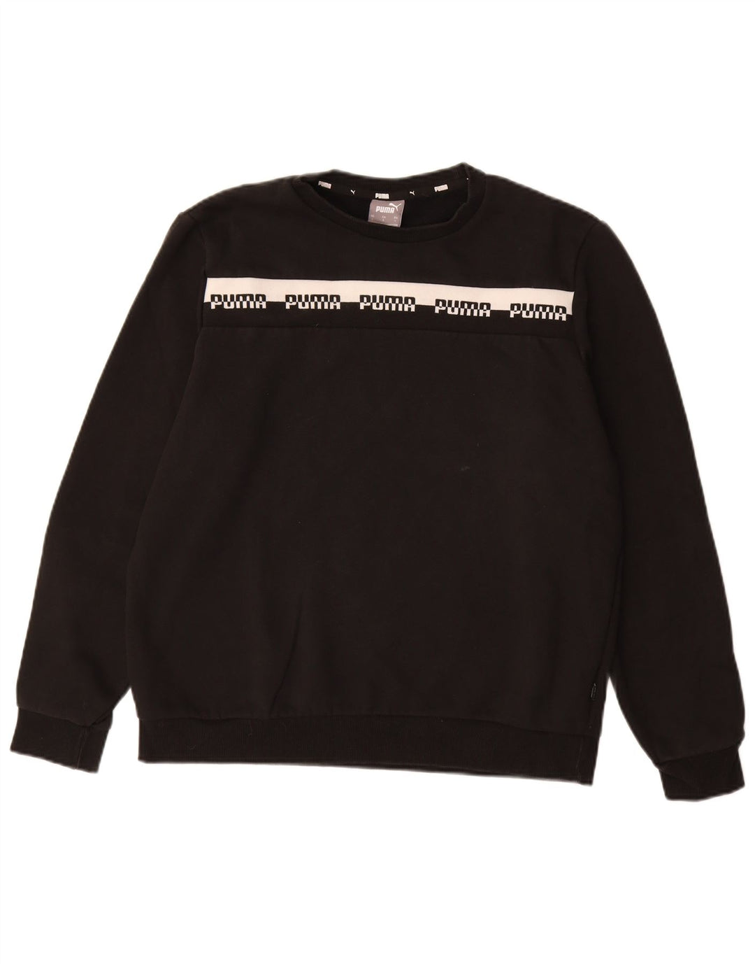 Męski sweter z grafiką PUMA, duży, czarny, bawełniany
