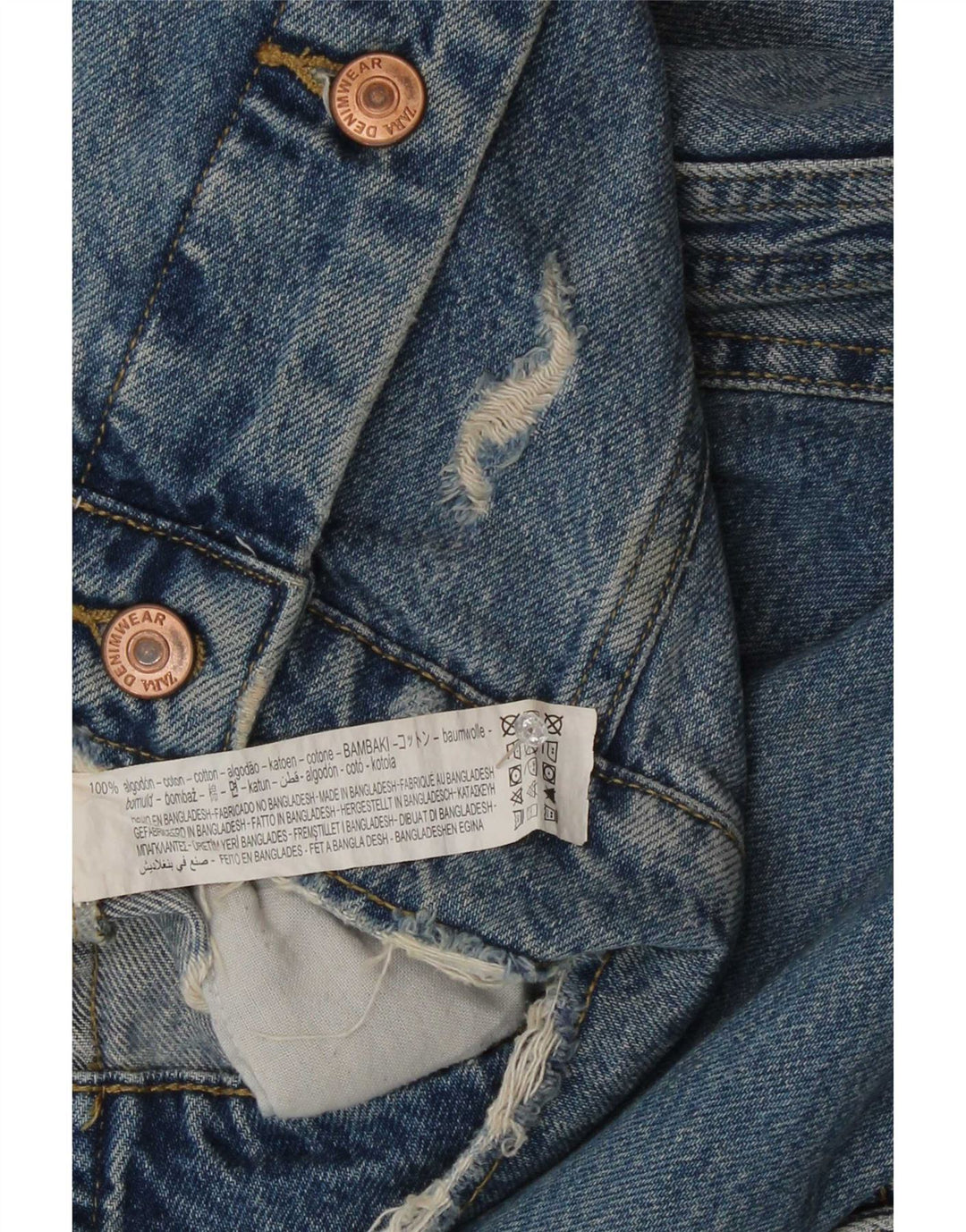 Damska kurtka jeansowa Zara Oversize UK 10, mała, niebieska bawełniana