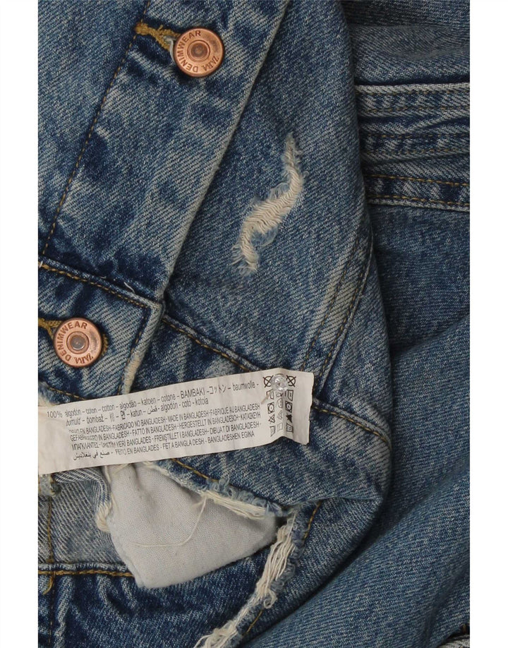 Damska kurtka jeansowa Zara Oversize UK 10, mała, niebieska bawełniana