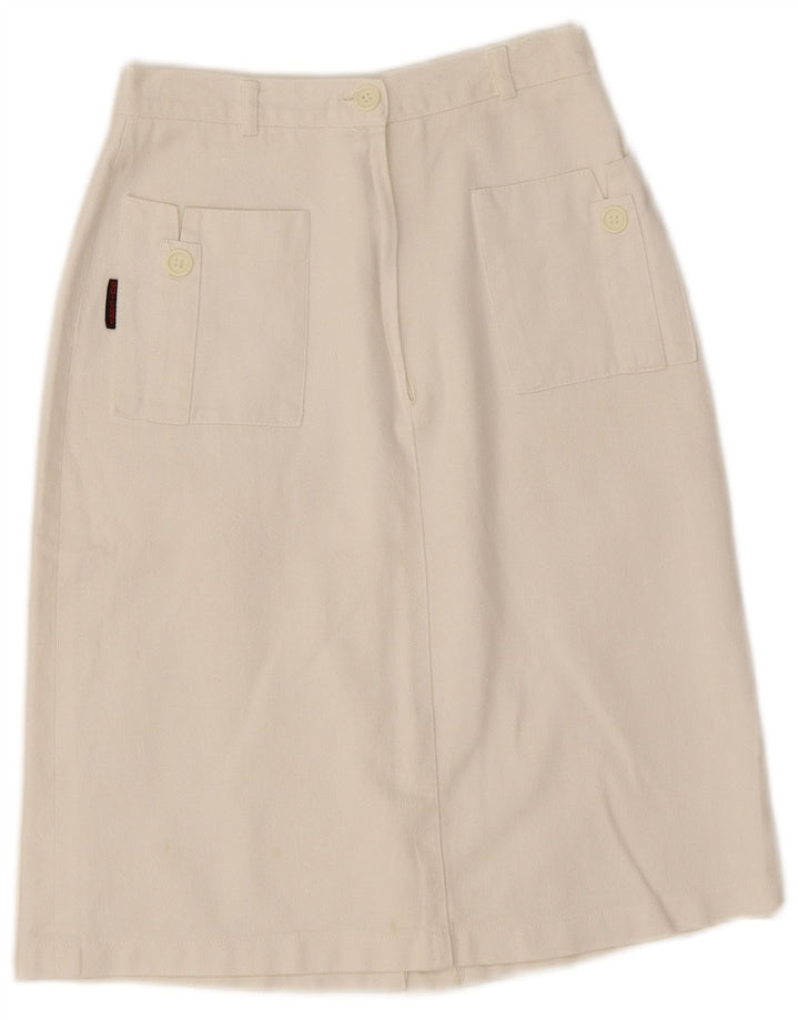 Vintage damska spódnica jeansowa W24 XS biała