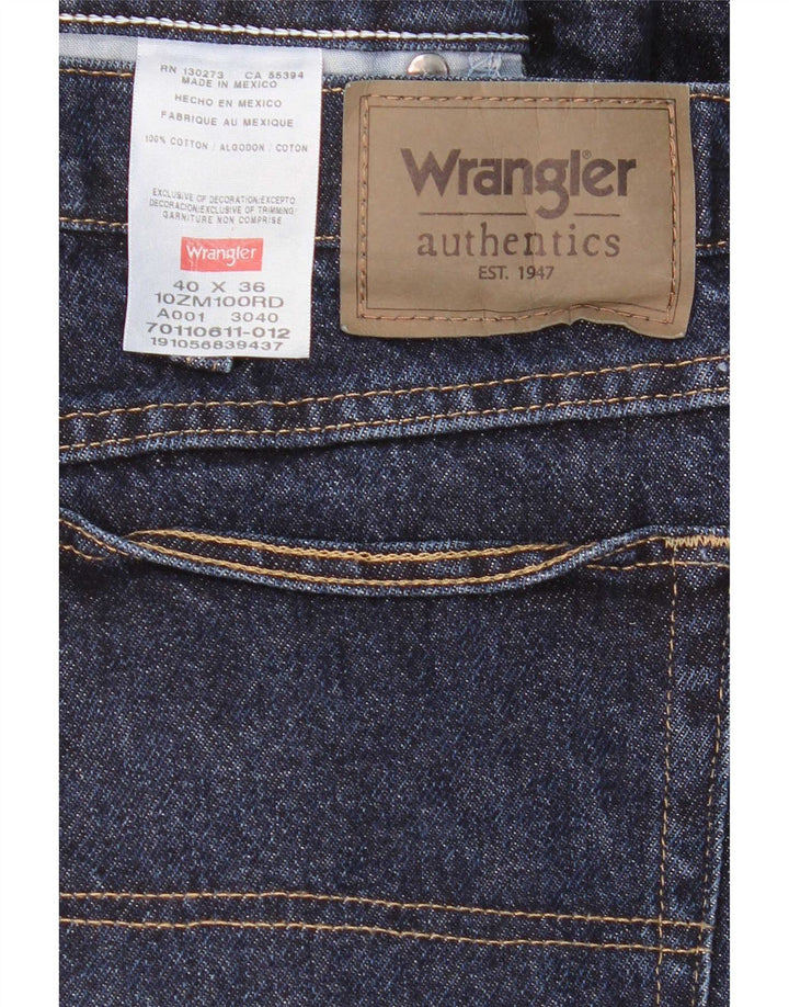 Męskie proste jeansy Wrangler W40 L36, granatowe, bawełniane