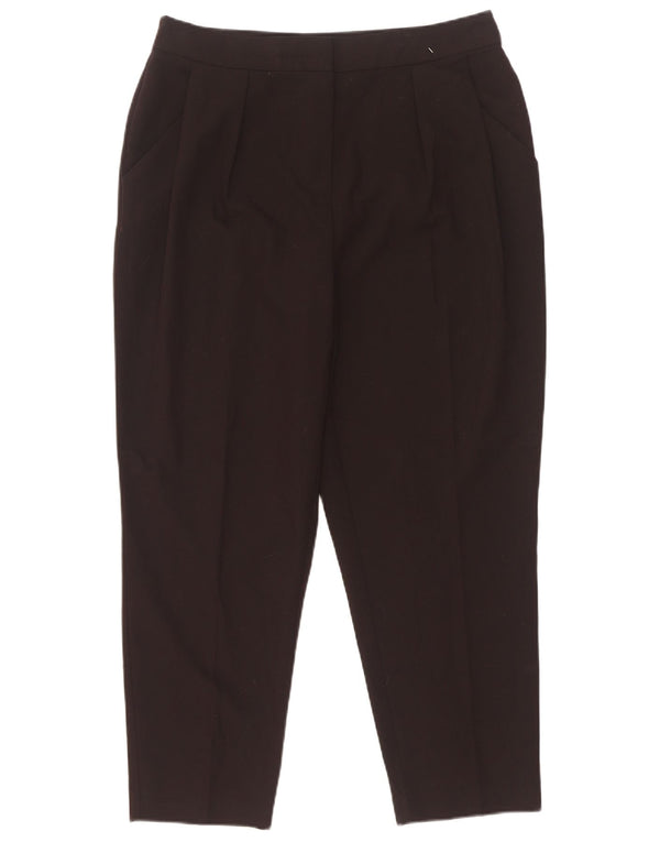 Damskie, przycięte spodnie z wysokim stanem i wysokim stanem Topshop UK 14, duże W30 L25, czarne
