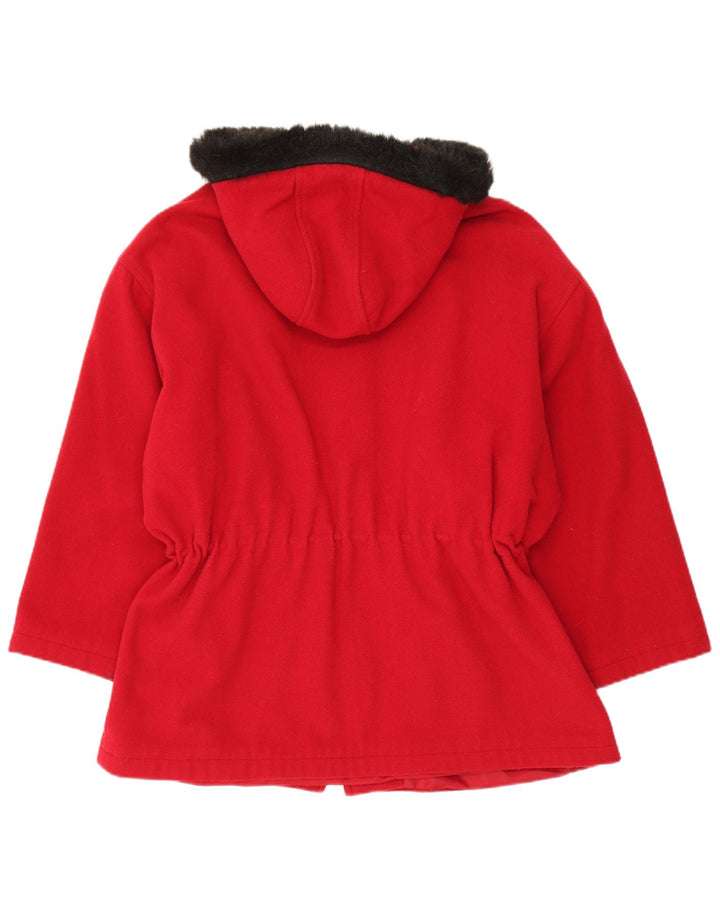 Damska kurtka wiatrówka z kapturem w stylu vintage UK 20 2XL czerwona