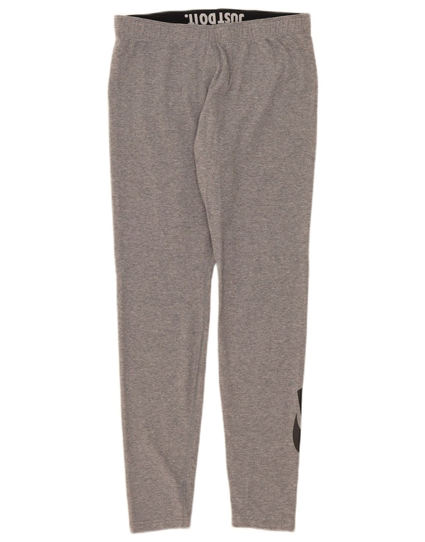 Nike Womens Graphic Leggings UK 14 Large Grey Cotton