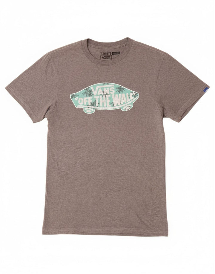 Męski T-shirt Vans Custom Fit z grafiką, mały, szary
