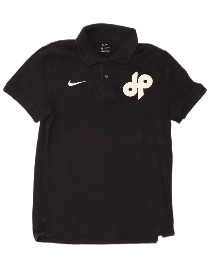Męska koszulka polo Nike z grafiką, średnia czarna, bawełniana