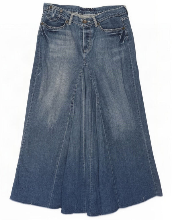 Marks & Spencer Damska spódnica dżinsowa maxi UK 12 Medium W30 niebieska bawełna
