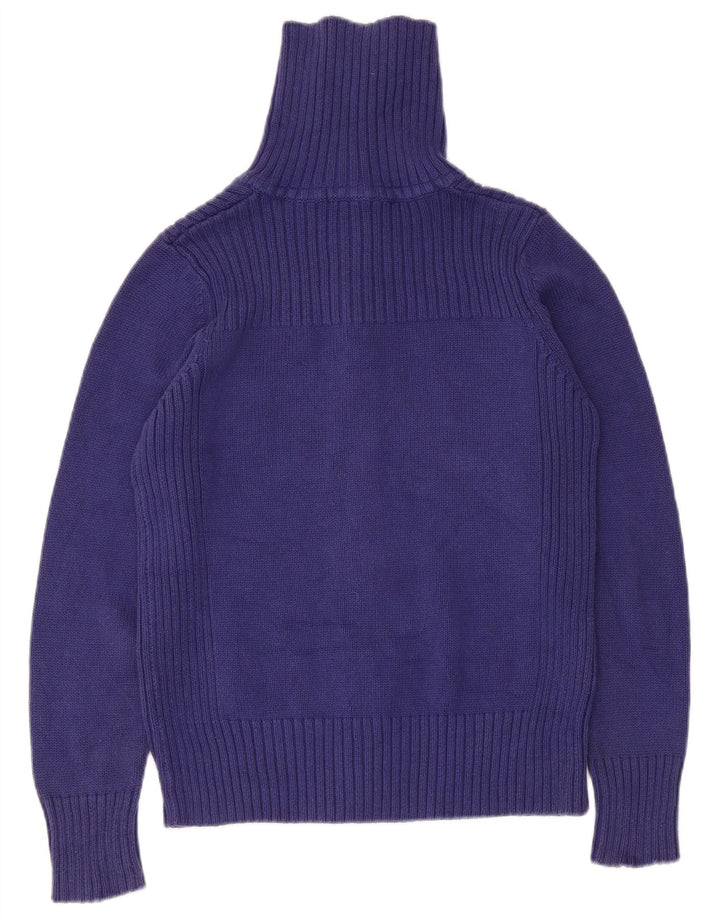 Marks & Spencer Damski sweter kardigan UK 14, średni niebieski, bawełniany