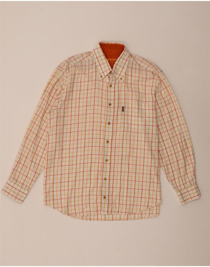 Koszula męska Barbour XL, bawełniana w pomarańczową kratkę