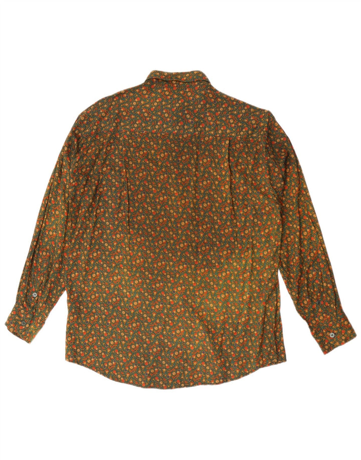 Koszula męska VINTAGE Duża, geometryczna wiskoza khaki