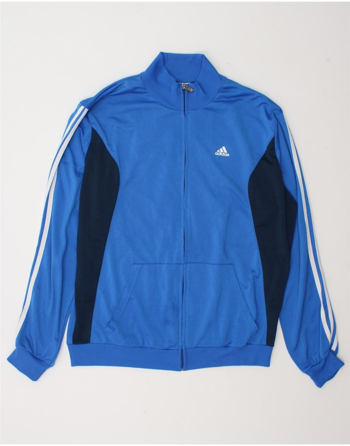 Adidas Męska bluza dresowa UK 48/50 XL Niebieski poliester z blokami kolorów