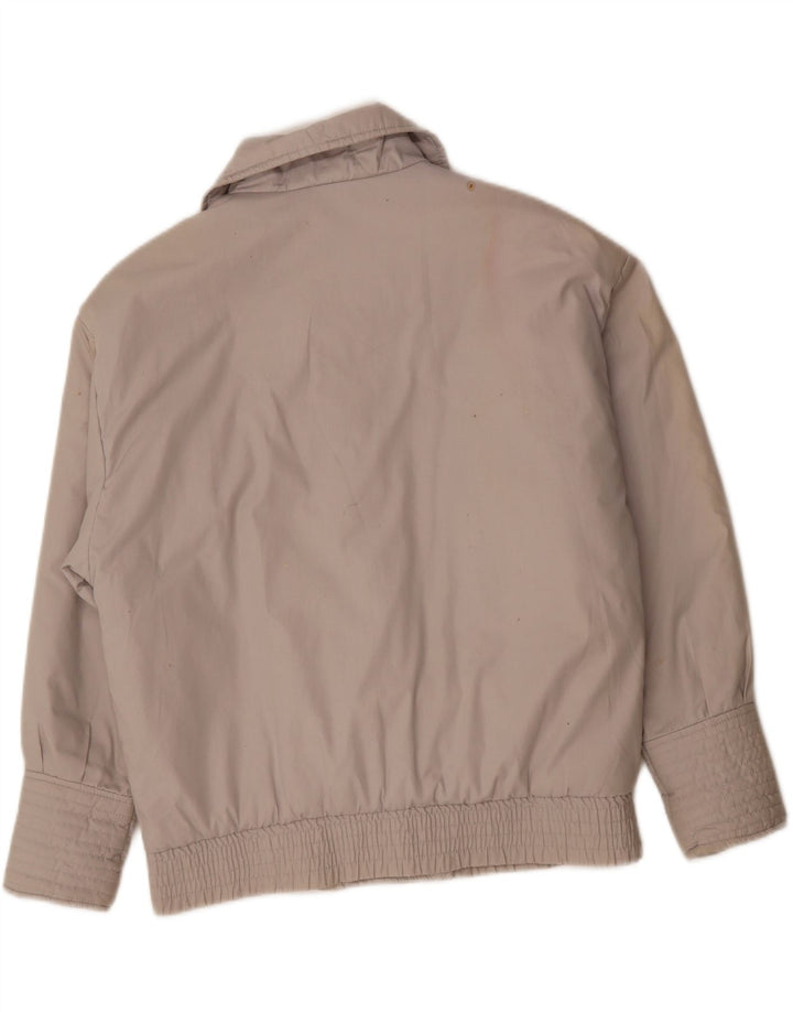 VINTAGE Womens Oversized Windbreaker Jacket IT 42 Medium Grey Polyester Vintage Vintage and Second-Hand Vintage from Messina Hembry 