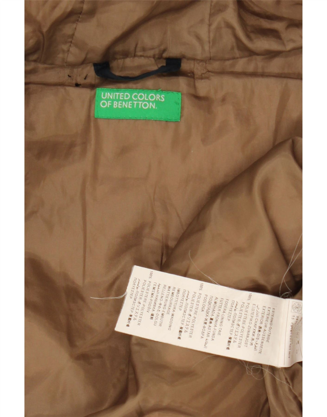 Damska ocieplana kurtka z kapturem Benetton UK 20 2XL Granatowy poliester