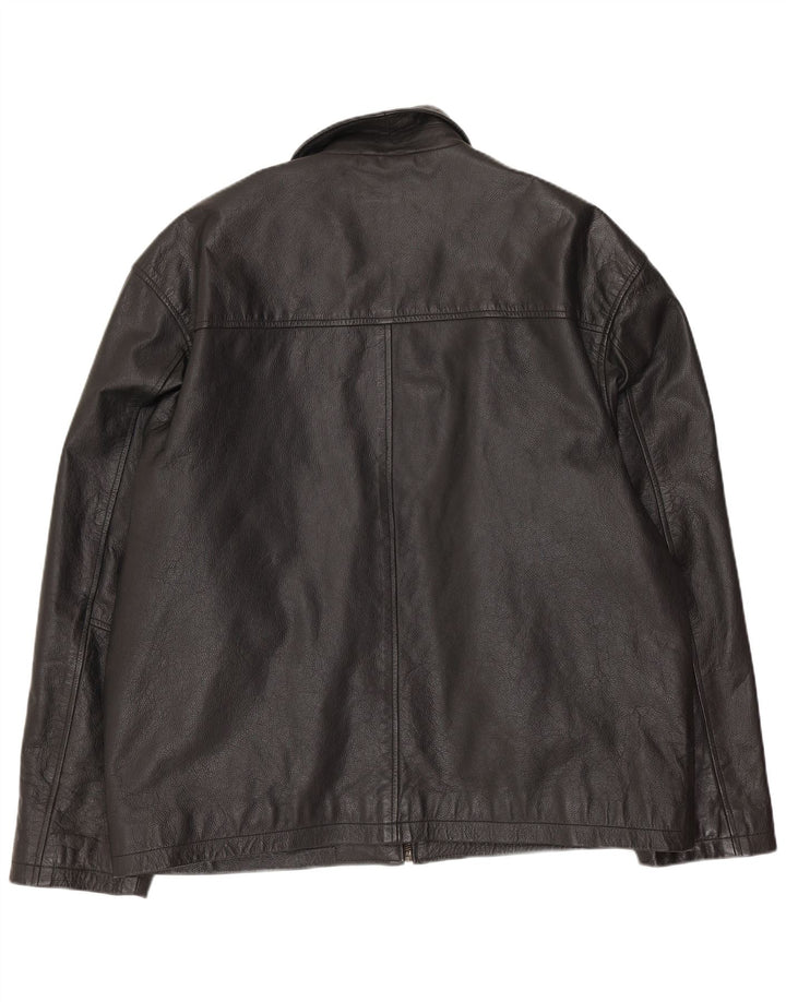 Vintage męska skórzana kurtka UK 42 XL czarna skóra