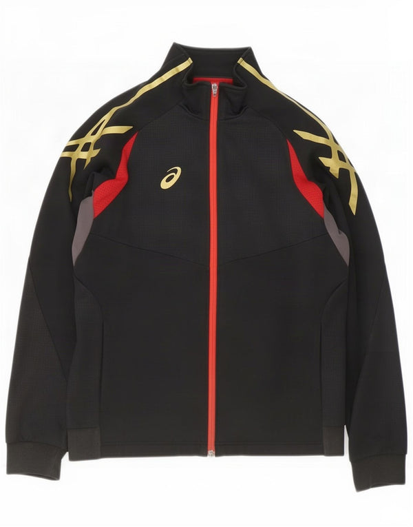 Asics Mens Tracksuit Top Jacket Small Black Colourblock