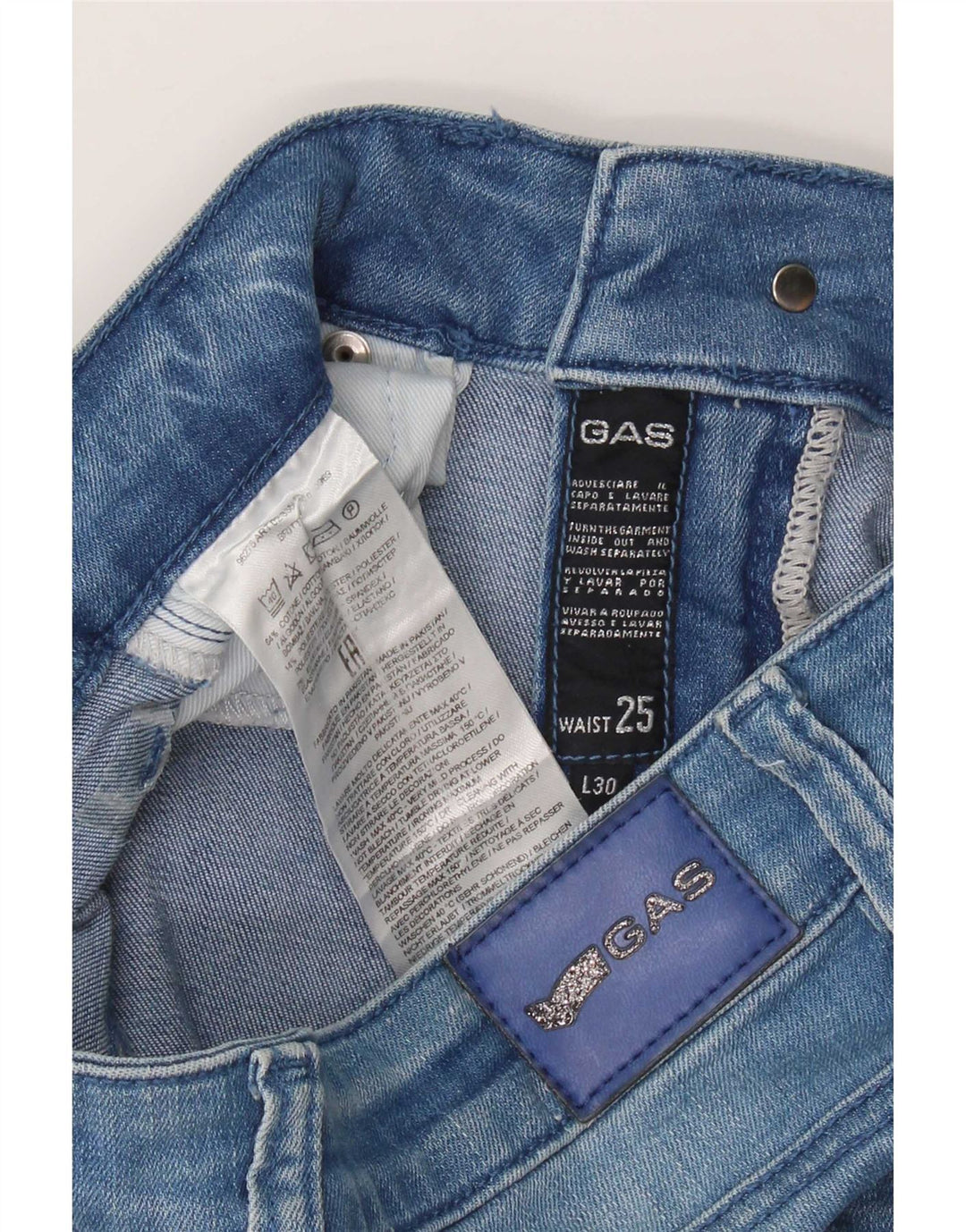 Damskie jeansy Gas Britty Crop Slim W25 L23 Niebieskie bawełniane