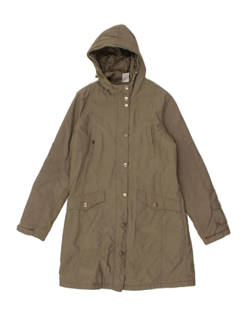 ADIDAS Womens Hooded Windbreaker Coat UK 12 Medium Khaki Polyamide Vintage Adidas and Second-Hand Adidas from Messina Hembry 