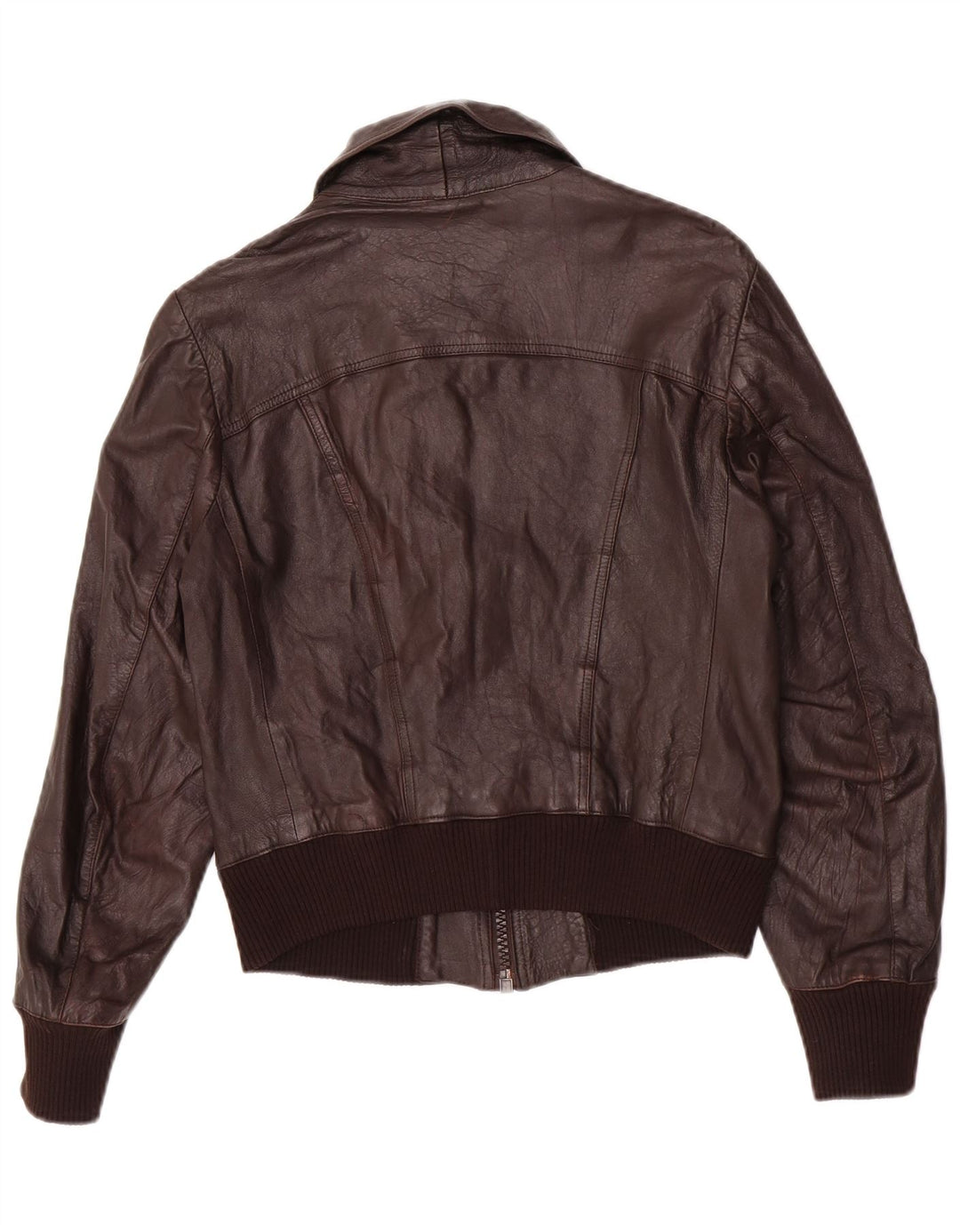 Vintage męska kurtka skórzana bomber IT 48 średnio brązowa skóra
