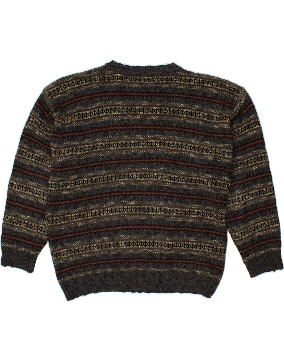 Męski sweter z okrągłym dekoltem DOCKERS Średni szary Fair Isle akryl