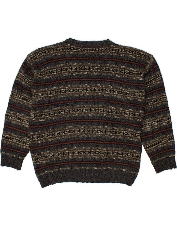 Męski sweter z okrągłym dekoltem DOCKERS Średni szary Fair Isle akryl