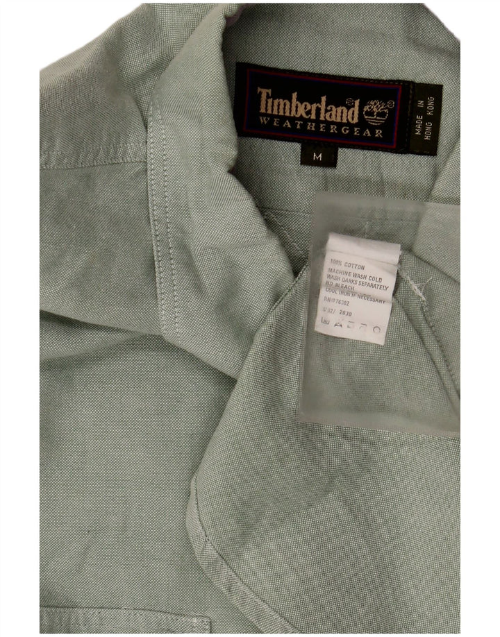 Koszula męska Timberland, średnia zielona bawełna