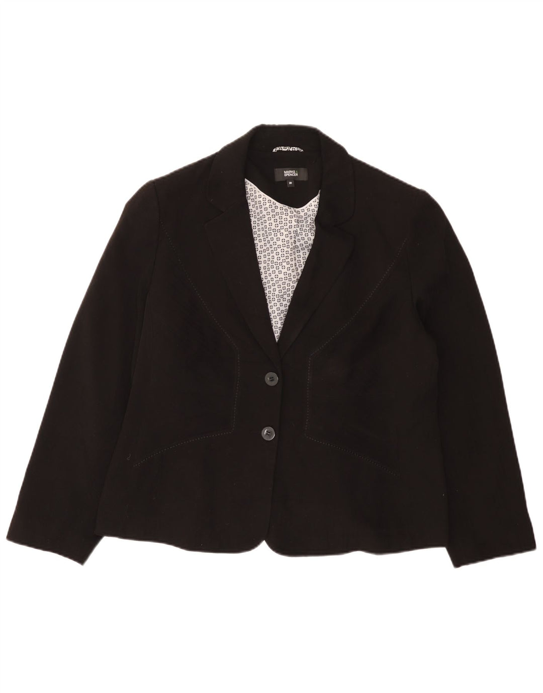 Marks & Spencer Damska marynarka zapinana na 2 guziki UK 20 2XL Czarny poliester