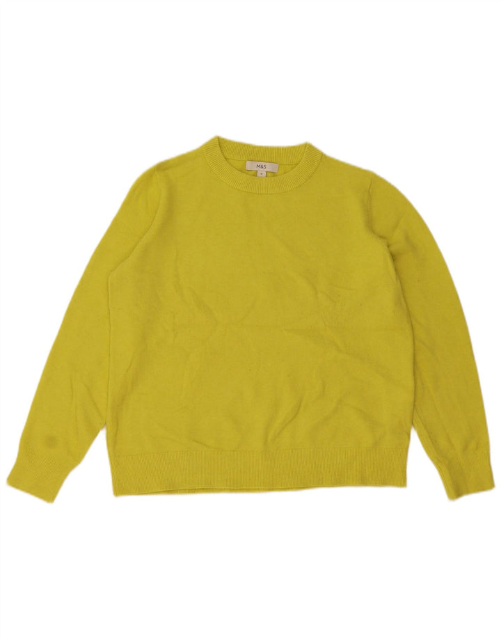 Marks & Spencer Damski sweter z dekoltem w łódkę, UK 14, średni żółty