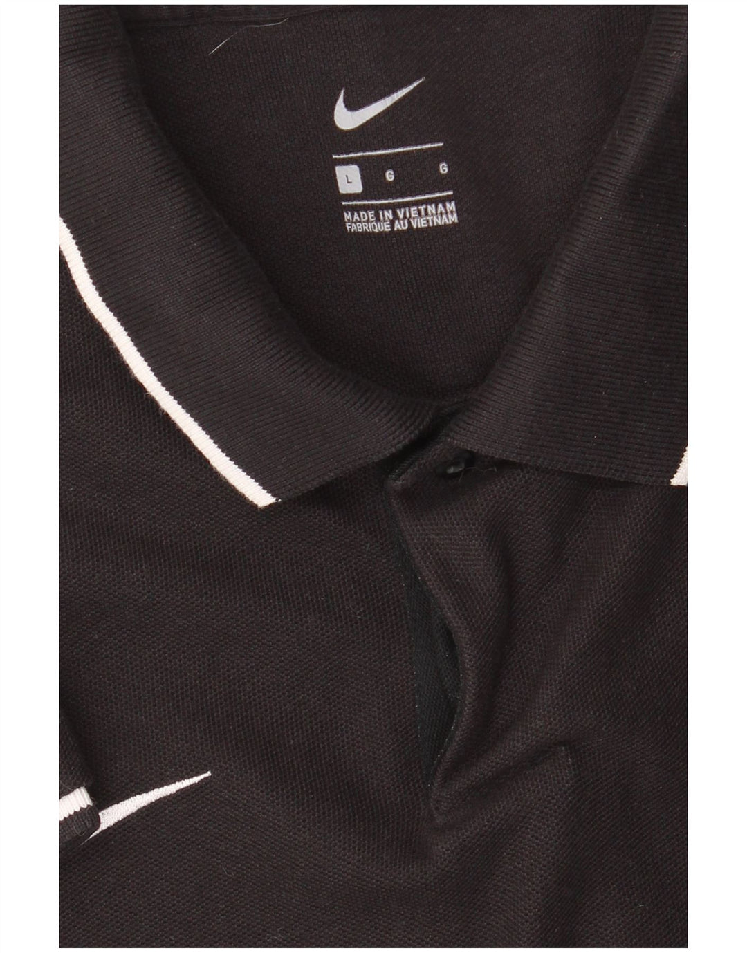 NIKE Mens Polo Shirt Large Black Cotton