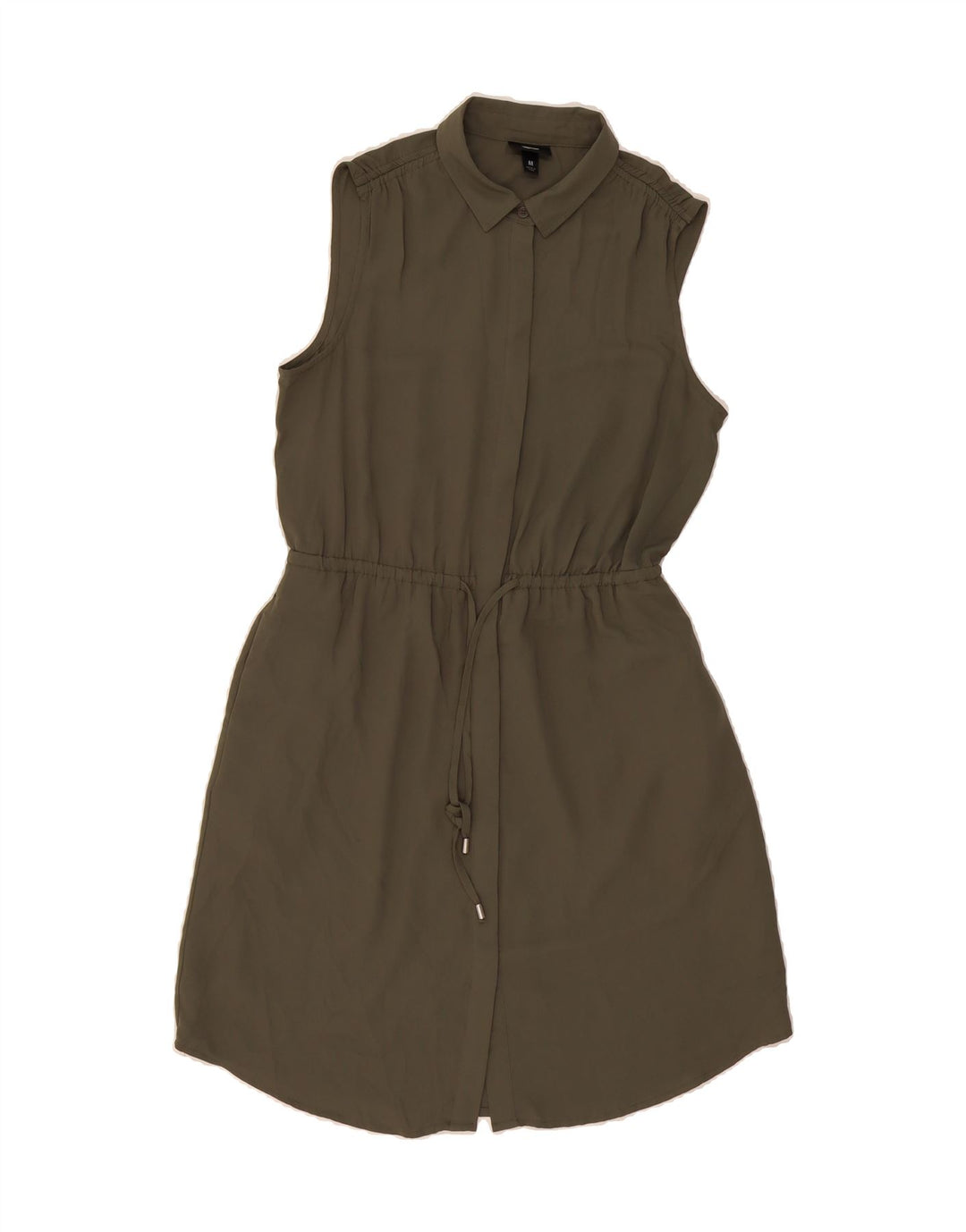MOSSIMO Womens Sleeveless Shirt Dress UK 14 Medium Khaki Polyester Vintage Mossimo and Second-Hand Mossimo from Messina Hembry 