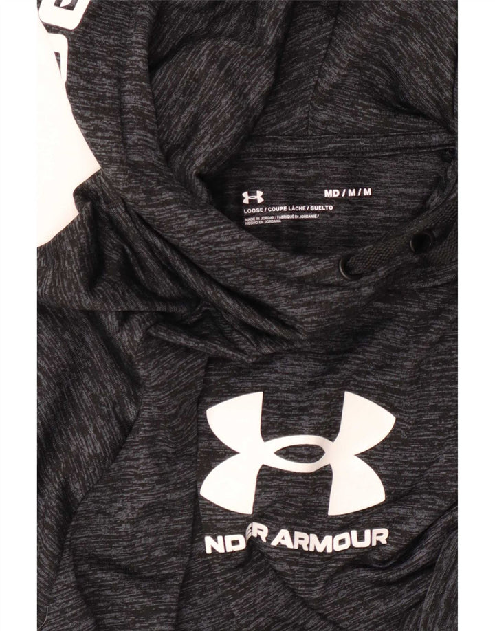 Męski top graficzny Under Armour z długim rękawem, średnioszary, nakrapiany
