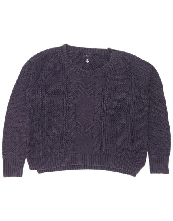 Damski sweter Gap Crop Oversize z dekoltem w łódkę UK 16, duży, granatowy