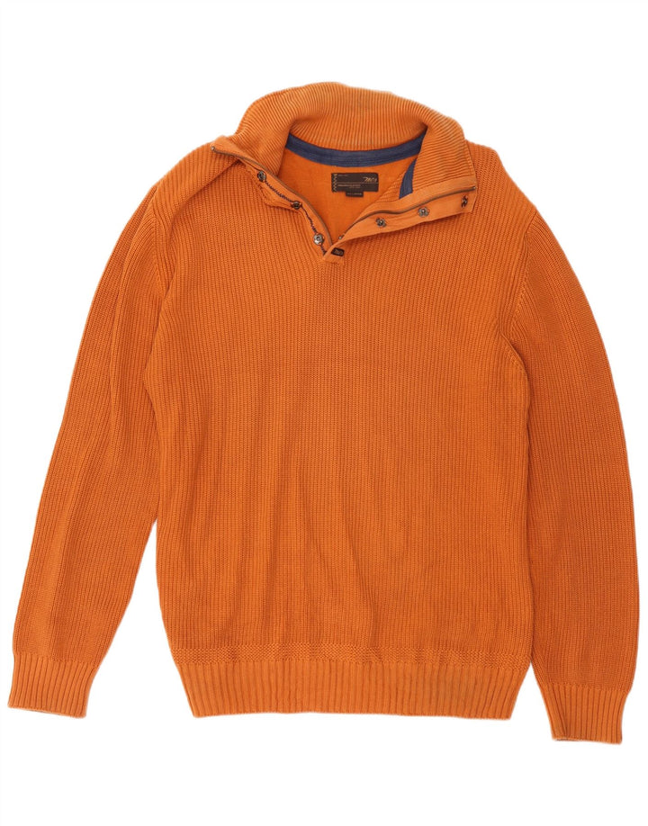 Marlboro Classics Męski sweter z zamkiem błyskawicznym 2XL Pomarańczowa bawełna
