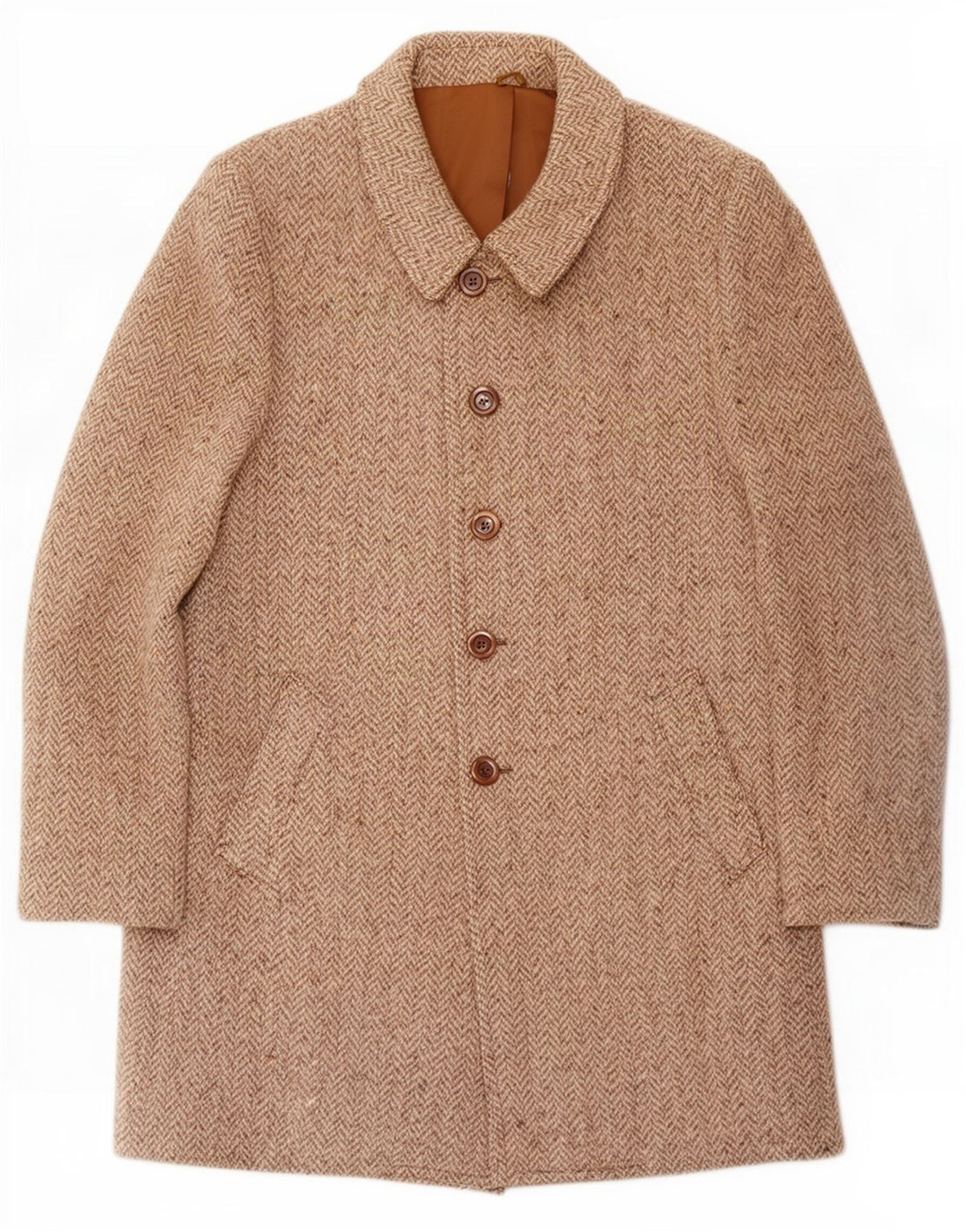 Płaszcz męski Vintage UK 36 Small Beżowy w jodełkę