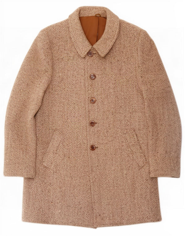 Płaszcz męski Vintage UK 36 Small Beżowy w jodełkę