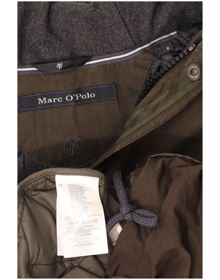 MARC O'POLO Męska kurtka parka z kapturem UK 38, średni khaki, poliamid
