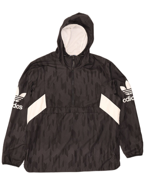 Męska kurtka Anorak z kapturem Adidas Graphic UK 42 XL w kolorze czarnym