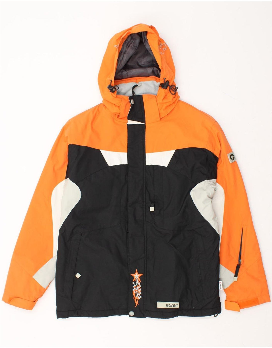 ETIREL Boys Graphic Windbreaker Jacket 13-14 Years Orange Colourblock Vintage Etirel and Second-Hand Etirel from Messina Hembry 