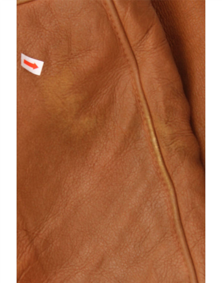 MABRUN Męska kurtka Shearling UK 36 Mała brązowa skóra