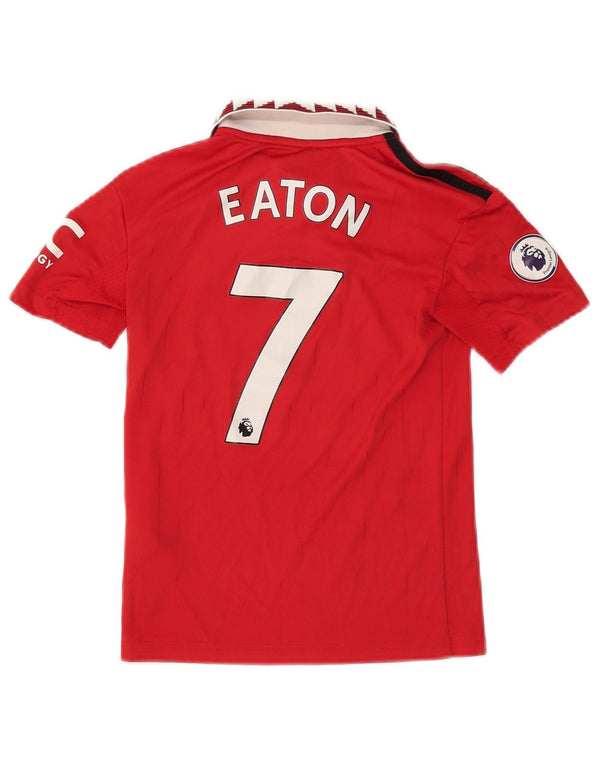 Chłopięca koszulka polo ADIDAS Manchester United z grafiką, 7-8 lat, czerwona, z blokami kolorów