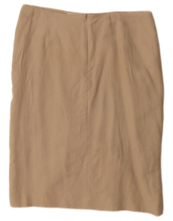 Vintage damska spódnica ołówkowa EU 46 XL W32 beżowa wiskoza