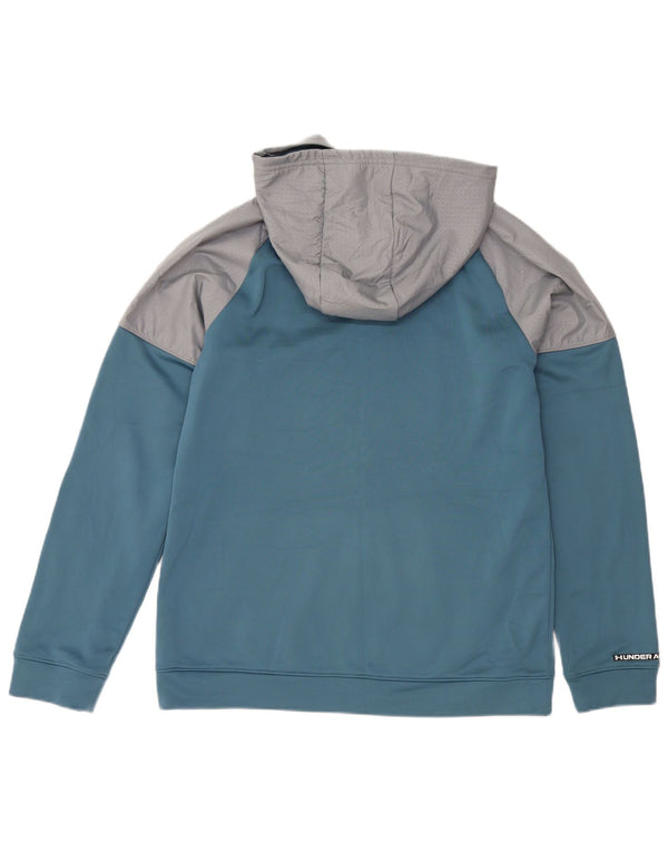 Chłopięcy sweter z kapturem i zamkiem Under Armour 13-14 lat XL, niebieski, blok kolorów