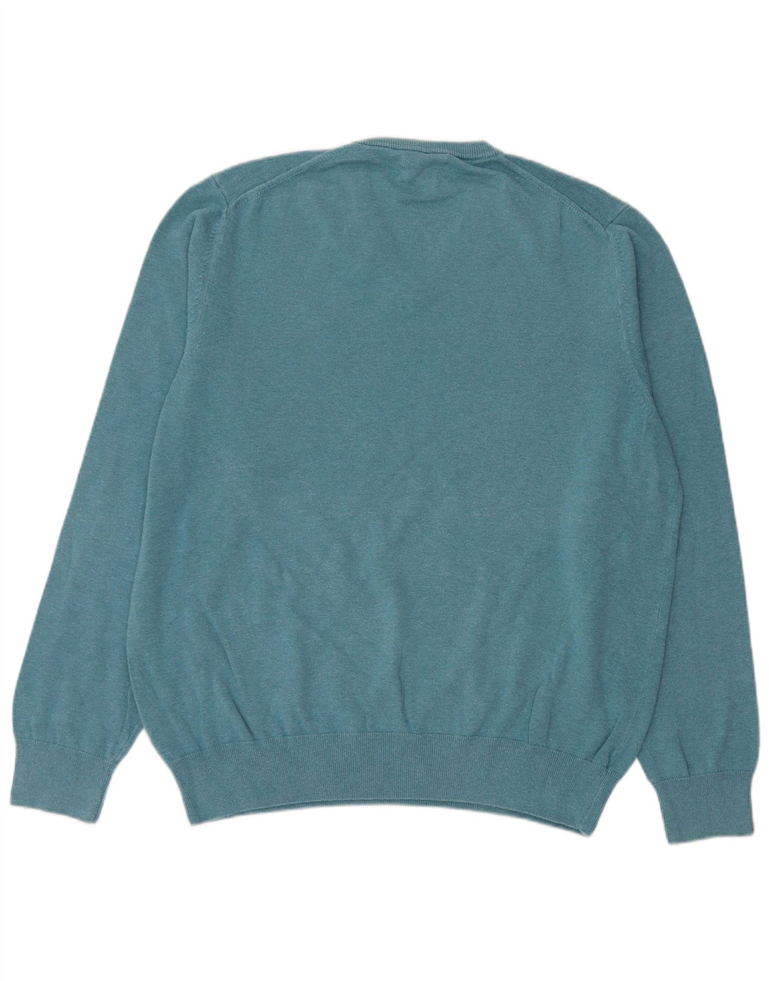 Marks & Spencer Męski sweter z dekoltem w kształcie litery V, XL, niebieski, bawełniany