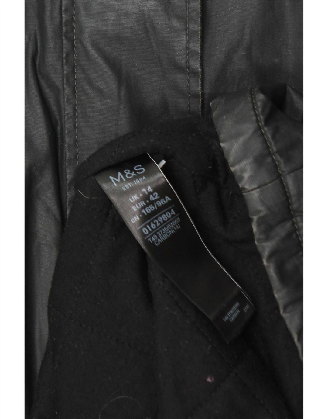 Marks & Spencer Damska kurtka parka z kapturem, woskowana, UK 14, duża, szara