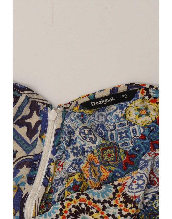Damska graficzna sukienka o linii A Desigual EU 38 Średni wielobarwny patchwork