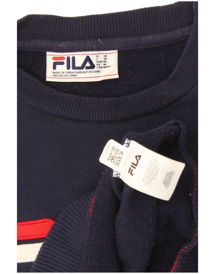 Męska bluza z grafiką Fila, średni granatowy, bawełniany