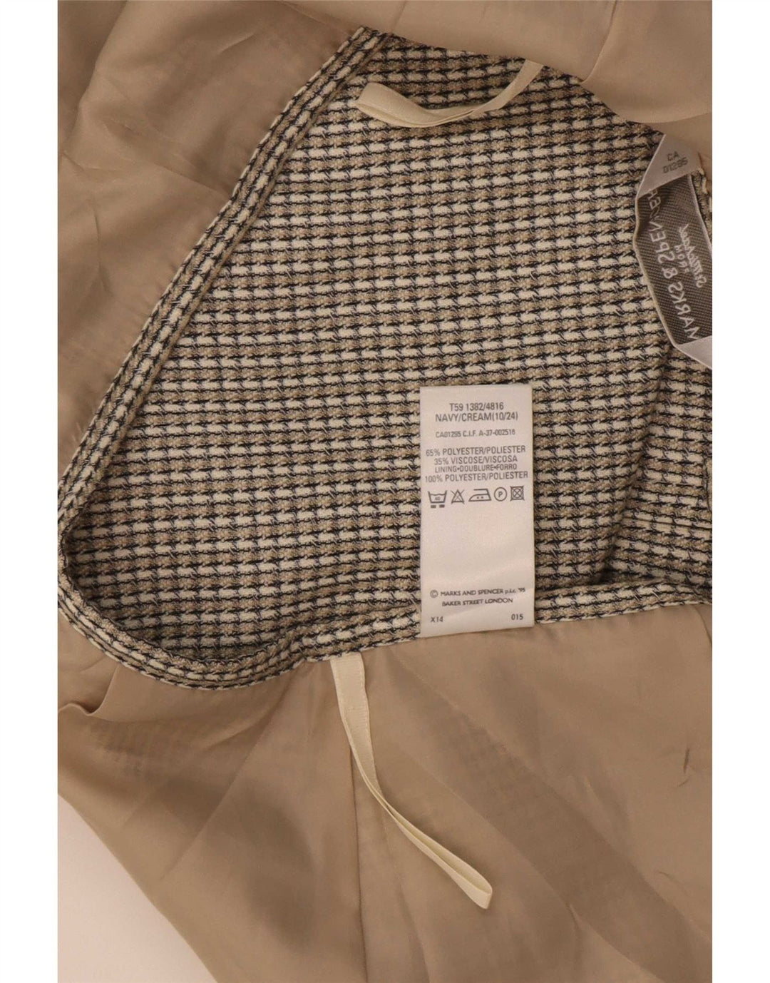 Marks & Spencer Damska spódnica ołówkowa UK 10 Small W26 Szara, poliestrowa kratka