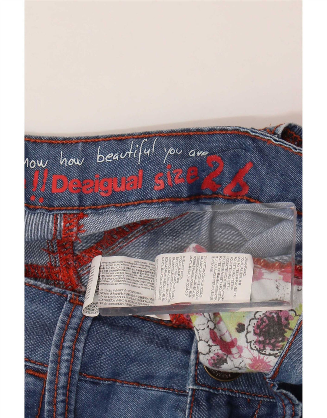 Damskie spodnie haremowe Desigual W26 L20 Niebieski kwiatowy poliester